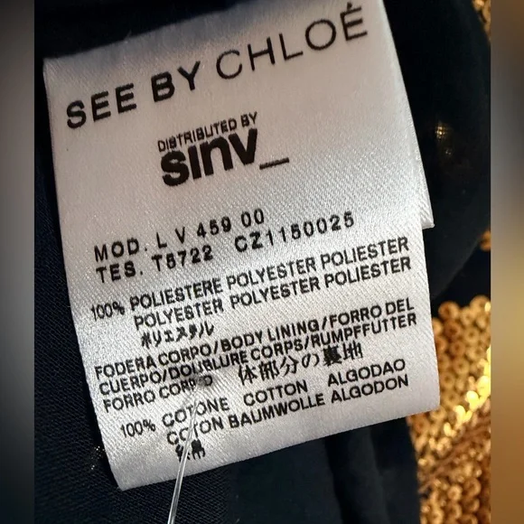 See By Chloe Gold and Black Mini Dress - Picture 8 of 9